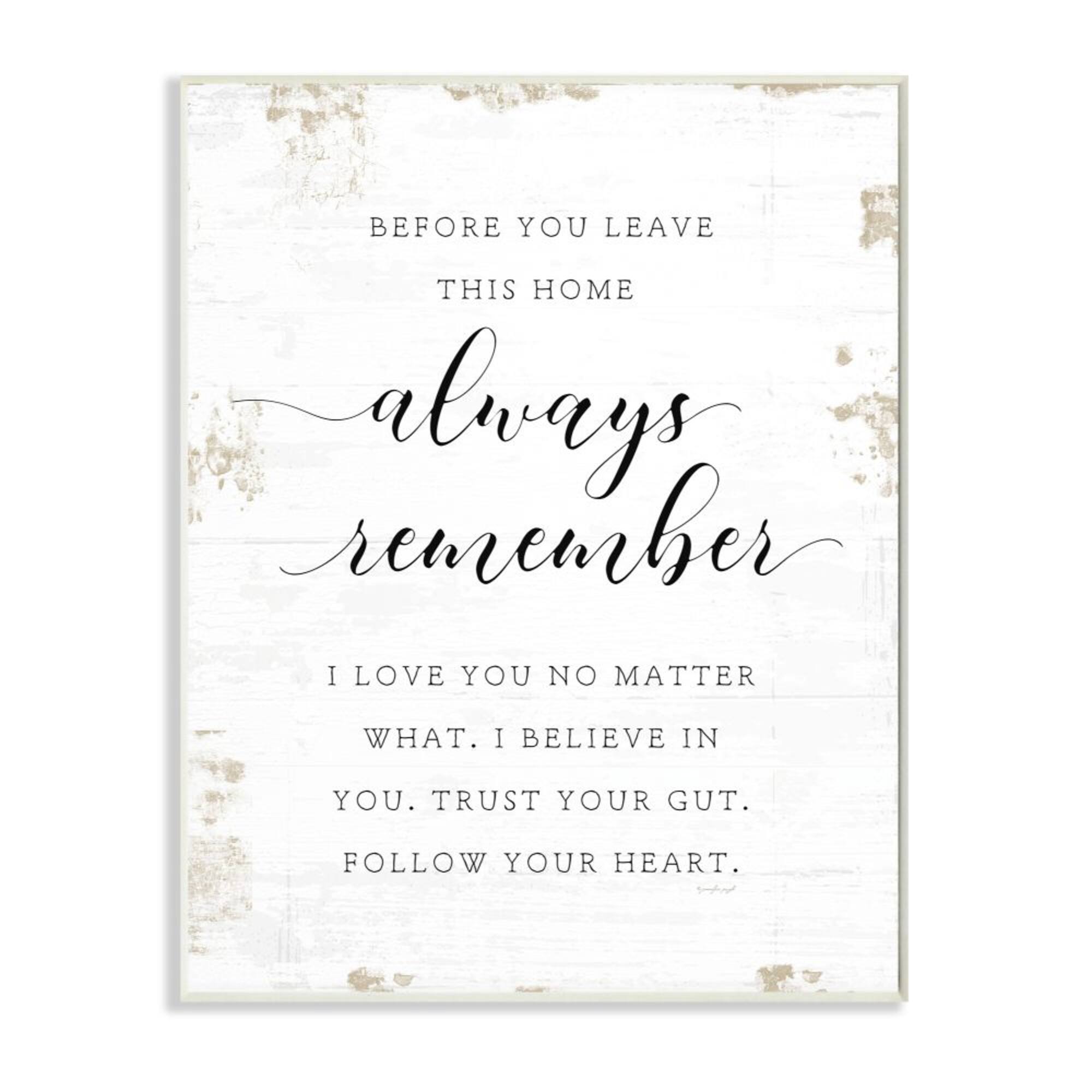 Stupell Industries Always Follow Your Heart Phrase Country Home Charm Wood Wall Plaque